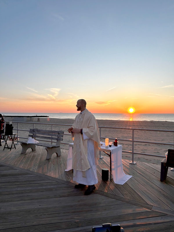 Fr. Chase at the Easter Sunrise Mass