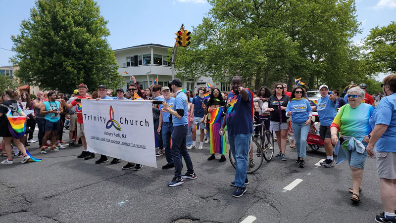 Trinity Church contingent in the Pride parade 2023